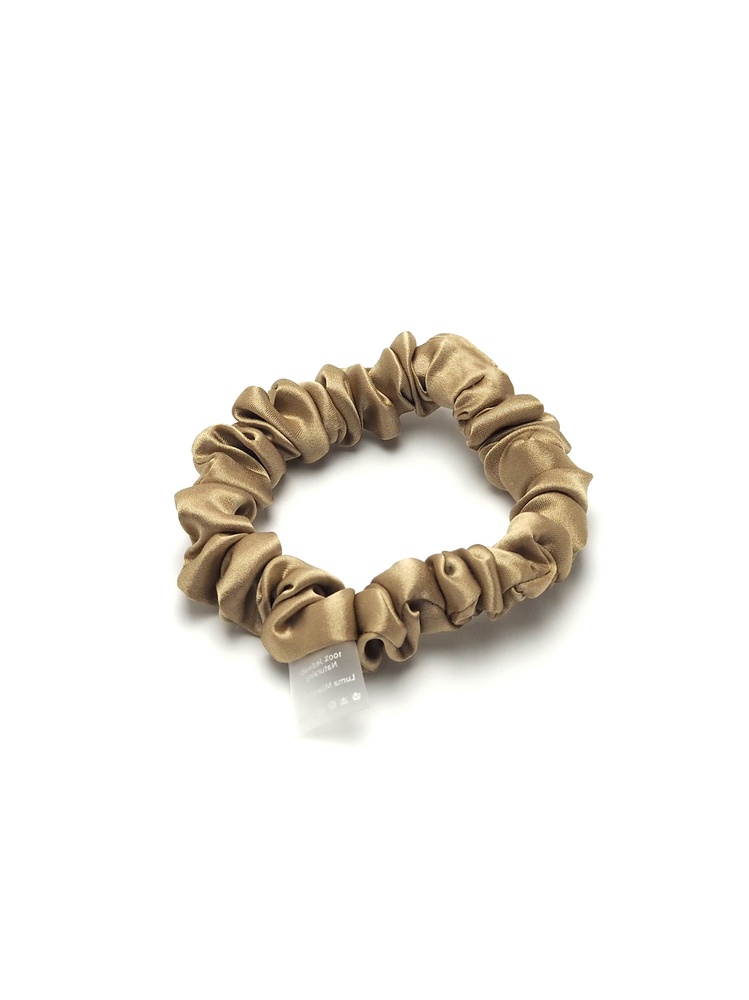 JGM-08 Satynowa gumka do w�os�w frotka scrunchie slim be�owa